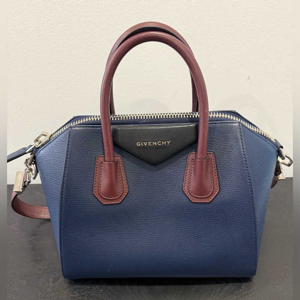 Givenchy Navy and Burgundy Satchel